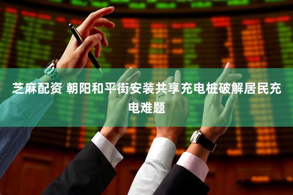芝麻配资 朝阳和平街安装共享充电桩破解居民充电难题