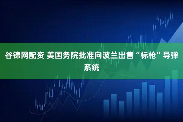 谷锦网配资 美国务院批准向波兰出售“标枪”导弹系统